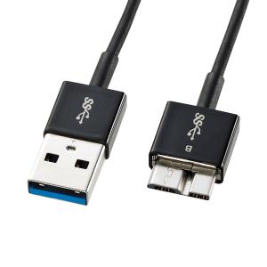 USB3.0マイクロケーブル(A-MicroB・0.3m・超ごく細) SANWA SUPPLY (サンワサプライ) KU30-AMCSS03K｜telaffy