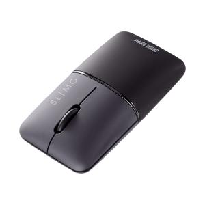 静音BluetoothブルーLEDマウス SLIMO (充電式) SANWA SUPPLY (サンワサプライ) MA-BBS310BK｜telaffy