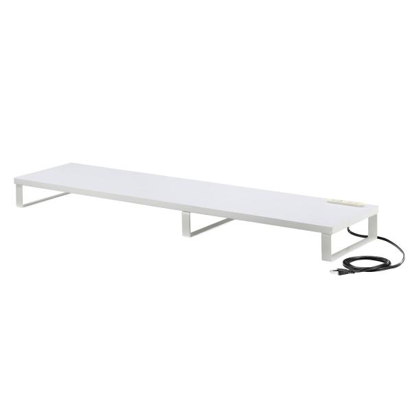 コンセント付きモニター台(W1000・ホワイト) SANWA SUPPLY (サンワサプライ) MR...