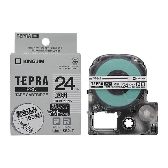 テプラPROテープカートリッジ 24mm マットラベル 透明/黒文字 KING JIM (キングジム...