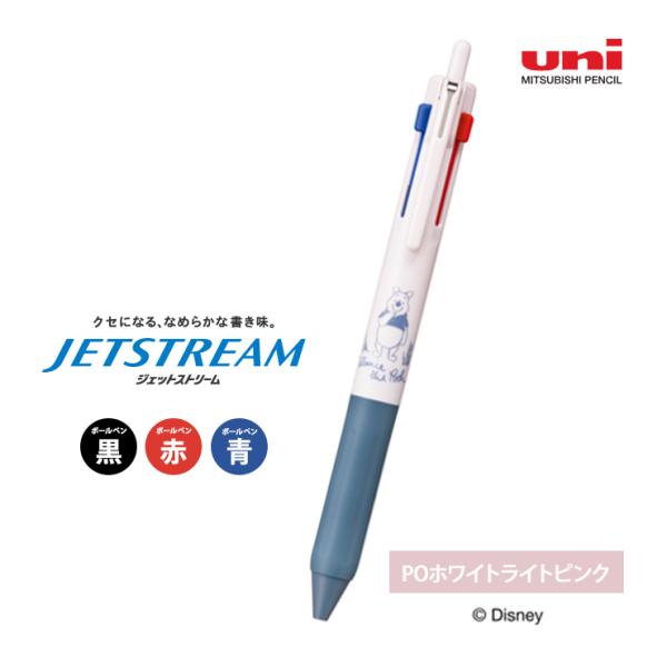 ジェットストリーム 新3色ボールペン(黒 赤 青) ディズニー限定 0.5mm POホワイトライトピ...