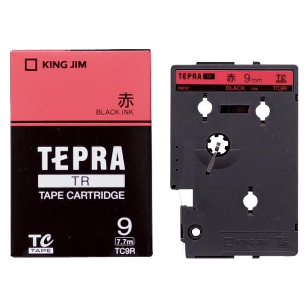 テプラTRテープカートリッジ パステル/赤9mm KING JIM (キングジム) TC9R
