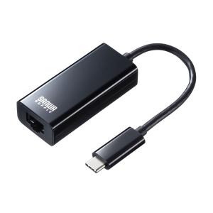USB3.2 TypeC-LAN変換アダプタ(ブラック) SANWA SUPPLY (サンワサプライ) USB-CVLAN2BKN｜telaffy