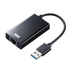 USB3.2-LAN変換アダプタ(USBハブポート付・ブラック) SANWA SUPPLY (サンワサプライ) USB-CVLAN3BKN｜telaffy