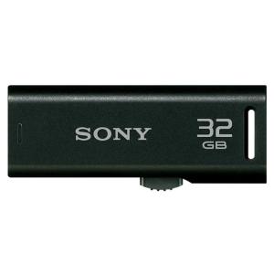 スライドアップ USBメモリー ポケットビット 32GB キャップレス ブラック SONY (ソニー) USM32GR-B｜telaffy