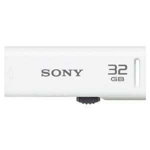 スライドアップ USBメモリー ポケットビット 32GB キャップレス ホワイト SONY (ソニー) USM32GR-W｜telaffy