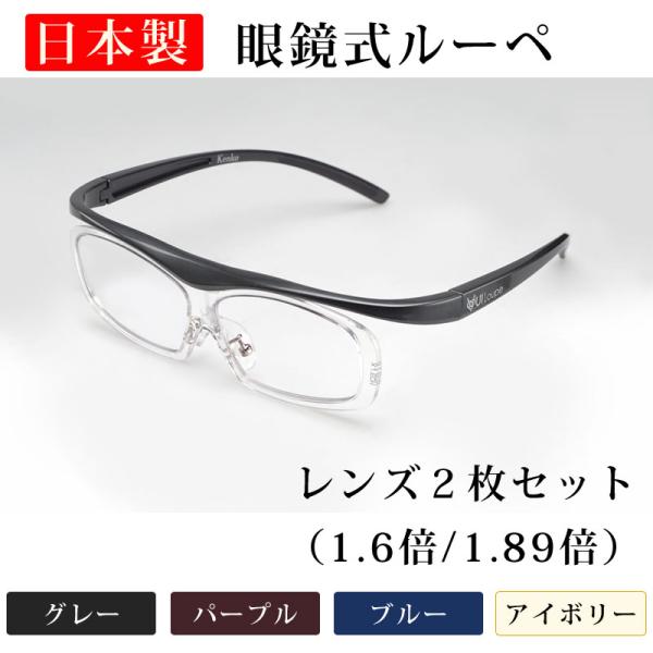 敬老の日 ルーペ メガネ ユイルーペ YUIルーペ 1.6倍 1.89倍 レンズ2枚セット 日本製 ...