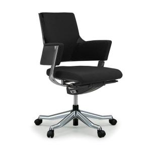 MerryFair DELPHI2 ファブリック ブラック ローバックモダンチェア オフィスチェア