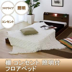 棚 コンセント 照明付フロアベッド シングル SGマーク付国産ボンネルコイルスプリングマットレス付 268-S-10816B『代引き不可』｜telj