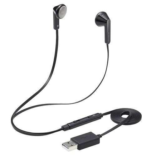 エレコム ヘッドセット イヤホン インナーイヤー USB 両耳 セミオープン ブラック PS4/5 ...