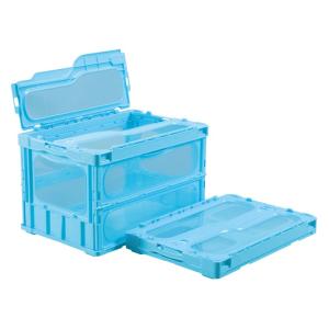 サカエ サカエオリジナル色付き透明折りたたみコンテナー　ＣＬ−５０ＴＭＢＬ5個セット【代金引換対象外...