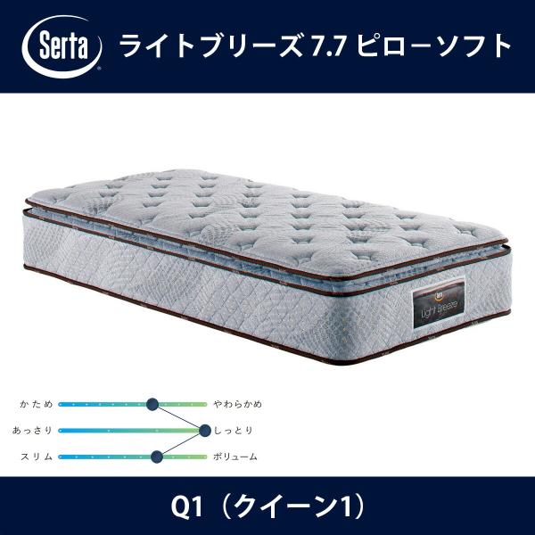 サータ Serta マットレス ライトブリーズ 7.7 ピロ−ソフト Q1（クイーン1）サイズ Li...