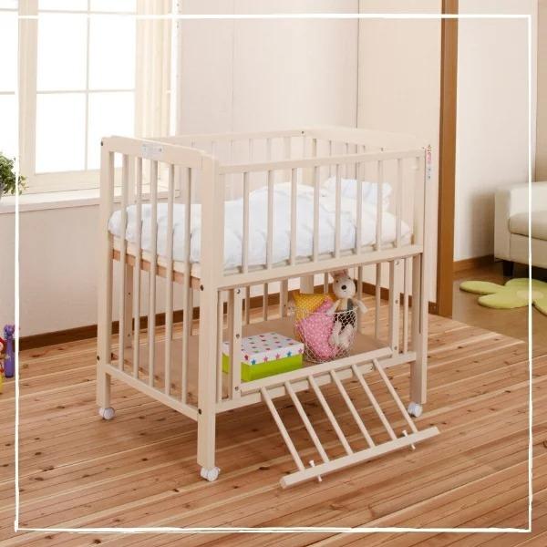 ベビーベッド ミニ ポム ヌーベル キンタロー キャスター付き 床板高さ調整可能 有孔ボード Kin...
