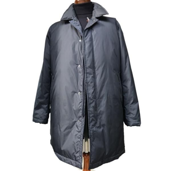 ステンカラー　ダウンコート　日本製　ネイビー