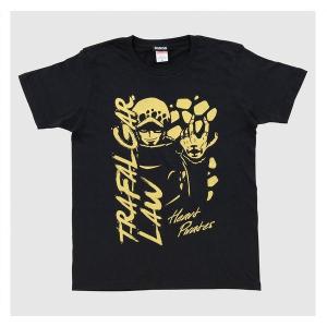 ONE PIECE グッズ トラファルガー・ロー 柄 Tシャツ XS(150cm) サイズ ブラック ワンピース 半袖｜ten-ten-store