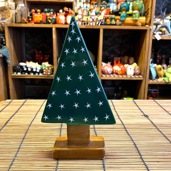 クリスマスツリー オブジェ グリーン ソープストーン ケニア インテリア エスニック 雑貨