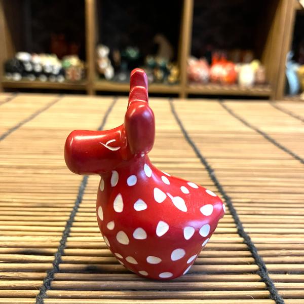 トナカイ クリスマス アニマル オブジェ レッド ソープストーン ケニア インテリア エスニック 雑...