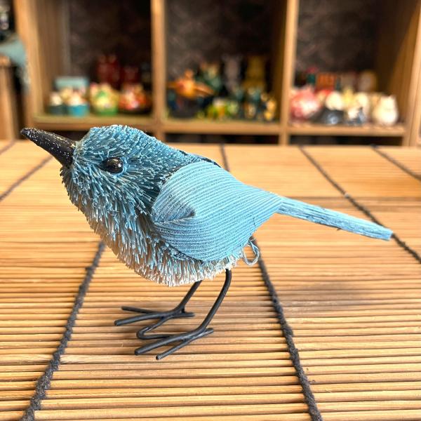 小鳥 置物 ヤシ繊維 可愛い オブジェ たわしアニマル ターコイズバード 黄色い鳥 アニマル雑貨 イ...