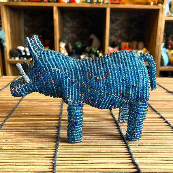 イノシシ 置物 オブジェ ケニア 手作り エスニック インテリア 可愛い オブジェ ワイヤービーズア...