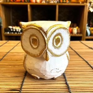 木彫り ふくろう 置物 槐 （えんじゅ）の木製 北海道 阿寒湖 民芸品