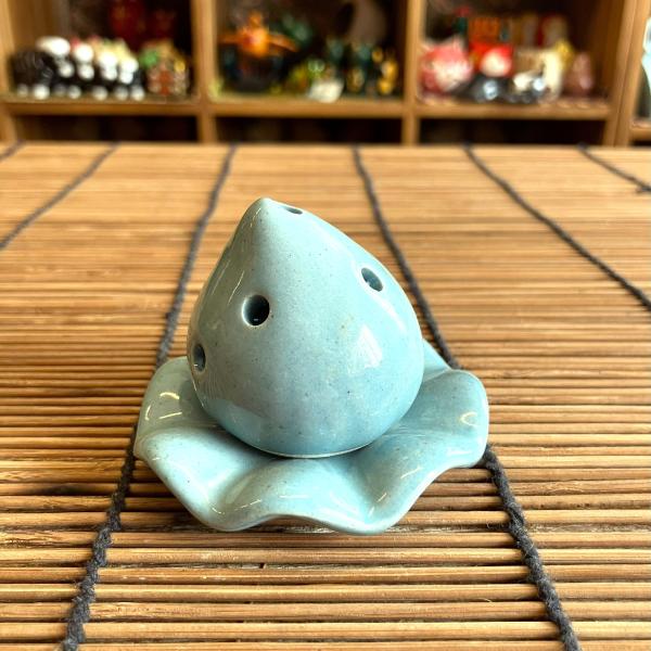 香立て ロータスバッド ブルー 蓮 つぼみ 陶器 セラミック タイ製 可愛い お花 エスニック イン...