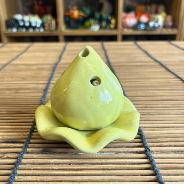 香立て ロータスバッド イエロー 蓮 つぼみ 陶器 セラミック タイ製 可愛い お花 エスニック イ...