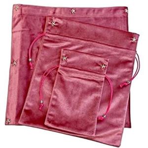 RELIGHT タロットマット タロットカード ケース タロットクロス 収納袋 3点セット 滑り止めシート付 ベルベット (ピンク 3点セット)