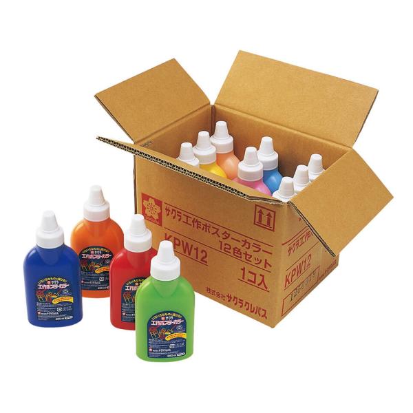 サクラクレパス　KPW12　工作ポスターカラー12色セット