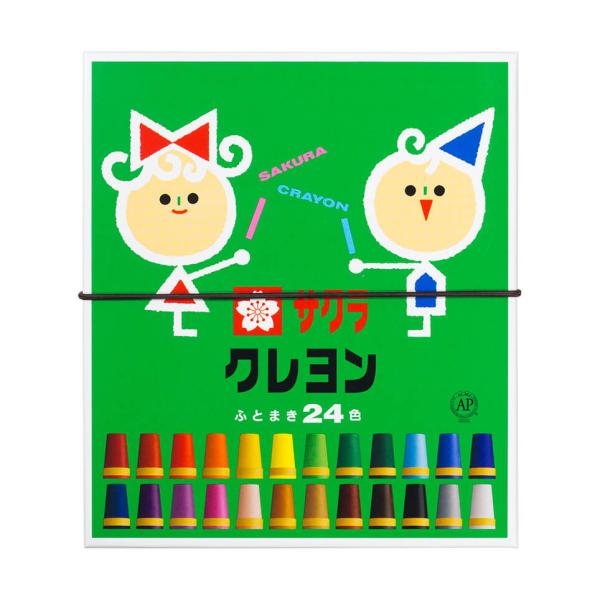 サクラクレパス　LY24R　クレヨン太巻2４色（ゴムヒモ付）