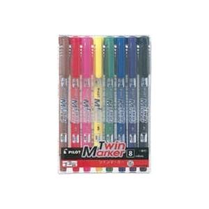 ツインマーカー PILOT 油性ツインマーカー 細・極細 12色セット MEF