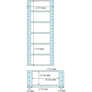 ヒサゴ　SB354　ドットプリンタ用ラベル タック6面 角丸（1,500シート）