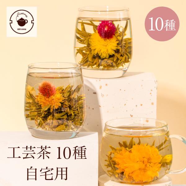 リムテー ジャスミン茶 花 咲くお茶 工芸茶 10種 詰め合わせ 自宅用 ブルーミングティー ネコポ...