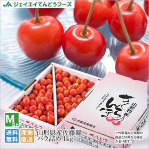 予約商品 さくらんぼ 山形県産 佐藤錦 約1kg M玉以上 バラ詰め 訳あり ご自宅用 rc01