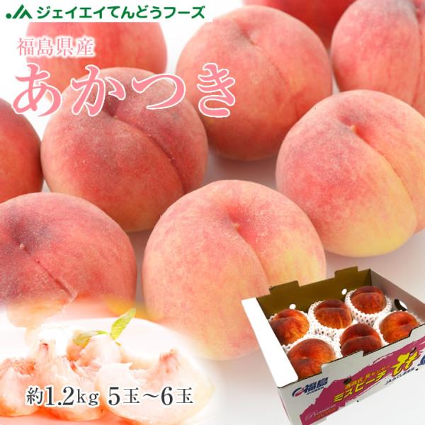 桃 福島県産 白桃 あかつき 約1.2kg(5〜6玉) 秀品 送料無料※一部地域は別途送料 7月上旬...