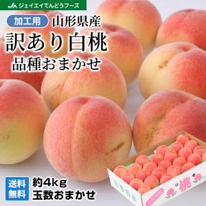 加工用訳あり 桃 山形県産 白桃 品種おまかせ 約4kg 玉数おまかせ 送料無料※一部地域は別途送料 爆買 生食不可 8月上旬ころより順次出荷 pc05