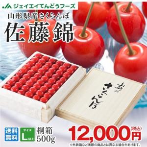 1箱限定  さくらんぼ 佐藤錦 ギフト L玉 秀品 500g 山形県産 桐箱入り rc18｜tendofoods