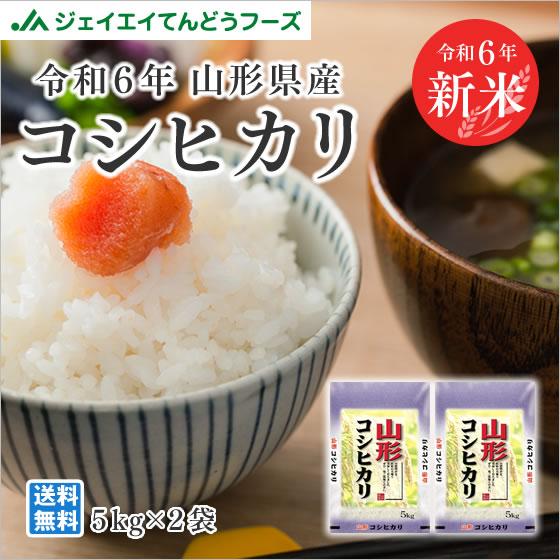 米 お米 10kg 送料無料 令和6年産 山形県産コシヒカリ精米 10kg(5kg×2) ※一部地域...