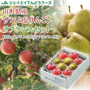 フルーツ ギフト 山形県産 ラ・フランス＆サンふじ （ラフランス4玉・サンふじ6玉） 送料無料 （一部地域は別途送料）