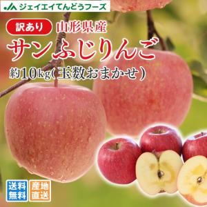 りんご 訳あり  サンふじ  約10kg(玉数おまかせ) リンゴ ご自宅用  山形県産 林檎 山形 (一部地域別途送料) 順次出荷 ap13