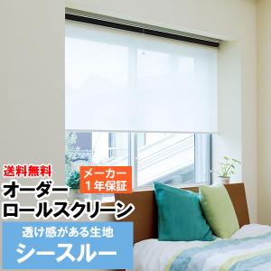 ロールスクリーン ロールカーテン シースルー 洗えます オーダー 送料無料 巾(幅)25〜40cm×高さ(丈)91〜180cm 同梱不可商品｜tengoku