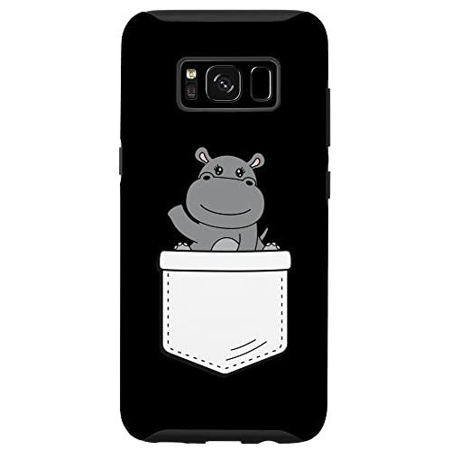 Galaxy S8 かわいい カバ ポケット カバ 動物 扇子 赤ちゃん カバ好き スマホケース