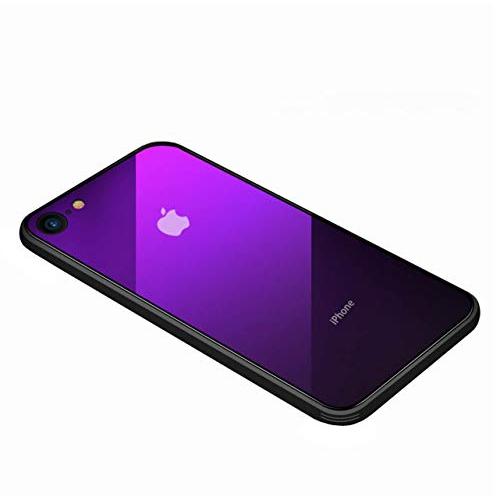 SUMart  iPhone ケース グラデーション 強化ガラスケース 硬度9H TPU バンパー ...