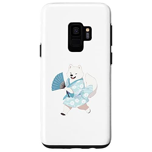 Galaxy S9 サモエド 浴衣 おもしろい犬 夏祭り スマホケース