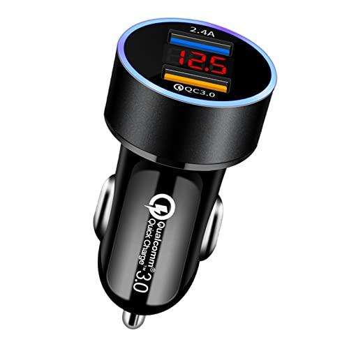 YUGYUG シガーソケット usb シガーソケット 電圧計 LEDデジタルディスプレー搭載 車 u...