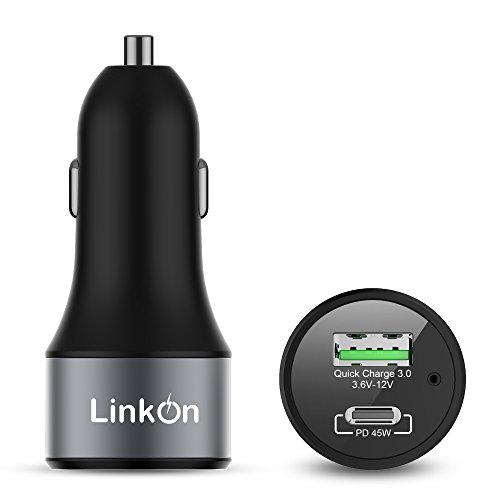 LinkOn 63Wカーチャージャー、45W USB-C PD3.0 PPS、18W USB-A Q...