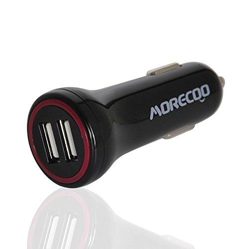 MORECOO(24W/4.8A、2ポート)USBカーチャージャー 超小型 急速充電 安全 iPho...