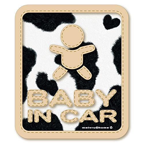 うし柄 BABY IN CAR ベビーインカー ステッカー 赤ちゃんが乗ってます セーフティーサイン
