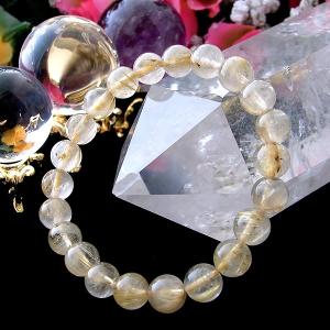 ブラジル産 7A級 金運アップ ゴールドルチルクォーツ 12mm