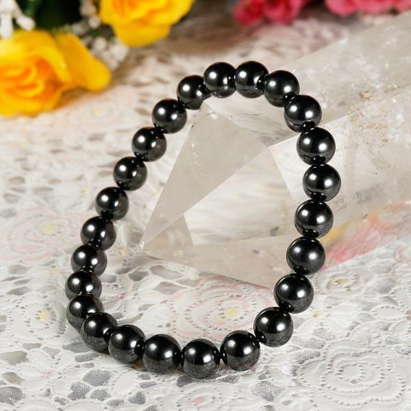 ヘマタイト (磁気付) 8mm ブレスレット パワーストーン 天然石 アクセサリー