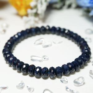 アイオライトサンストーン インド産 ブレスレット 6.8mm 18.5cm メンズ